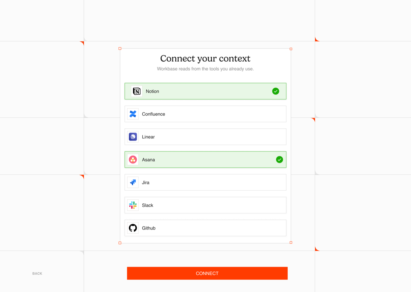 libra ai integrations connection screen