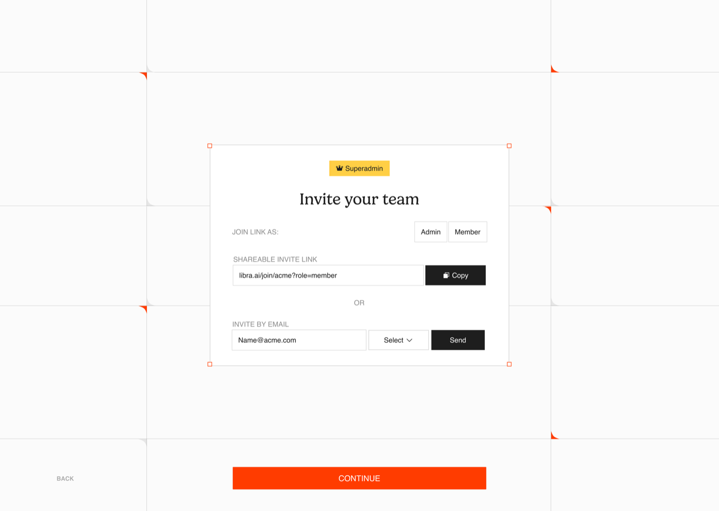 libra ai team invite screen